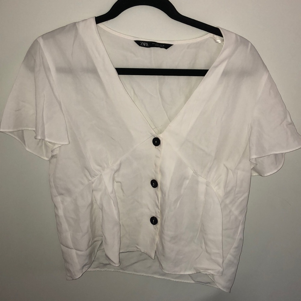 white button up top